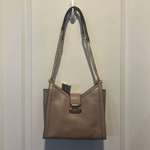 Michael kors new with tags “Whitney” Truffle shoulder tote leather bag.